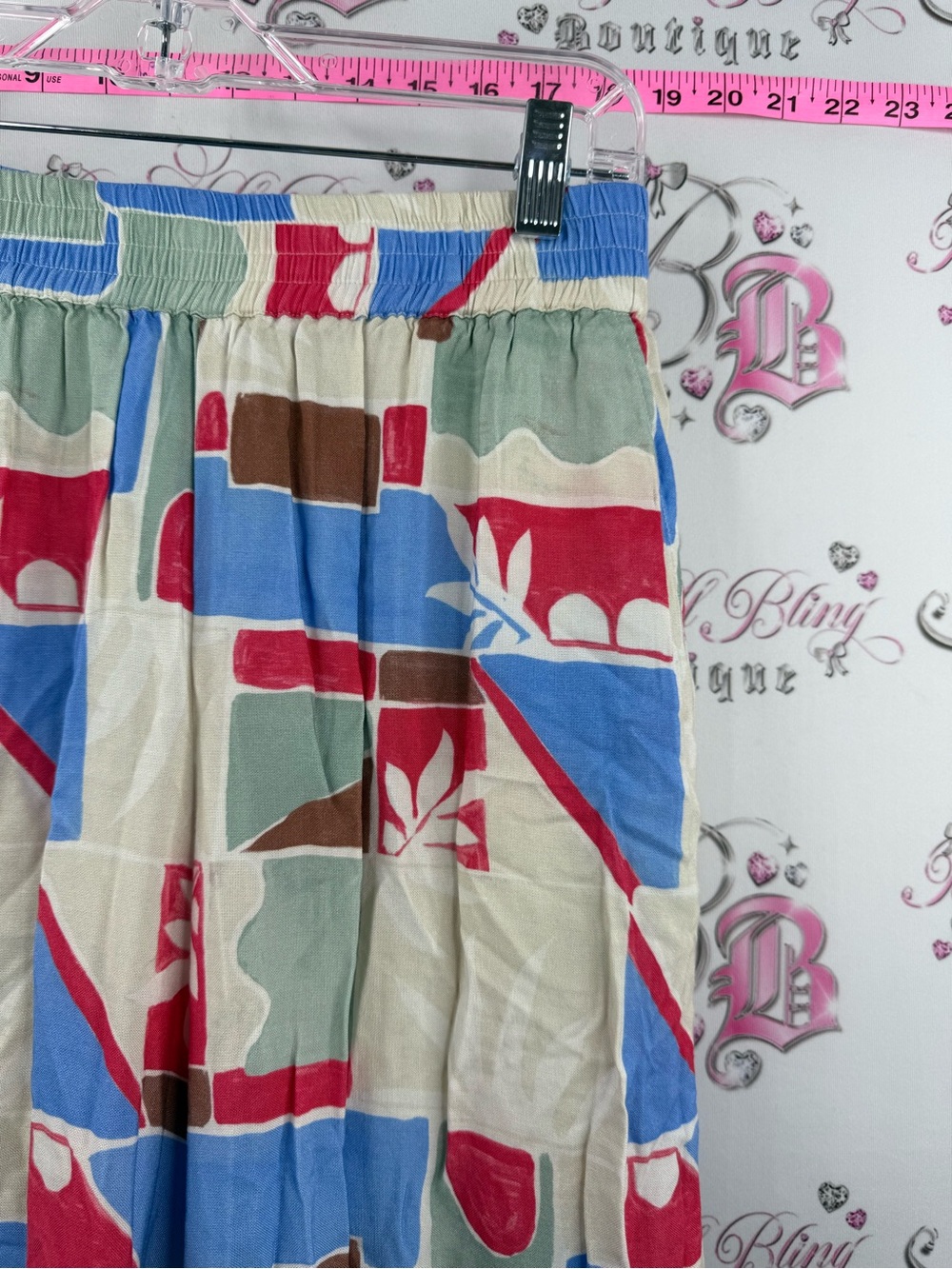 ICHI pants flowy Wide-Leg Geo Print Palazzo Pants in Multi-Color - Picture 5 of 16